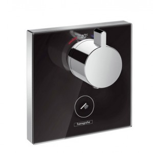 Poza Baterie cu termostat incastrata Hansgrohe gama ShowerSelect, 1 functie, sticla negru/crom