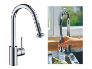 poza Baterie bucatarie Hansgrohe gama Talis SÂ²  Variarc, cu dus extractibil, crom