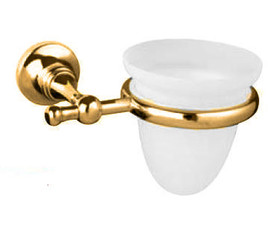 Poza Suport pahar complet cu ceramica Craquele Bugnatese gama Complementi d'arredo auriu
